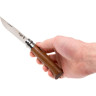 Нож OPINEL №6, нержавеющая сталь, ореховая рукоять в картонной коробке 002025